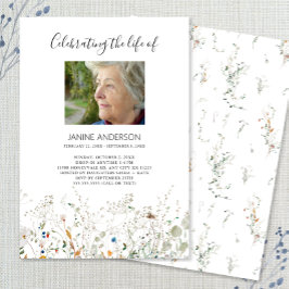 Invitación Petite Wildflowers Life Celebration Photo card