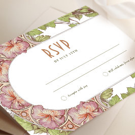 Invitación Petunia Wedding RSVP Insertar Art Deco Mucha Vinta