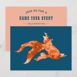 Invitación pez dorado acuarela