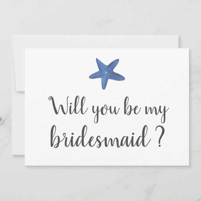 Invitación Pez estrella | Bridesmaid de Ocean Boda (Anverso)