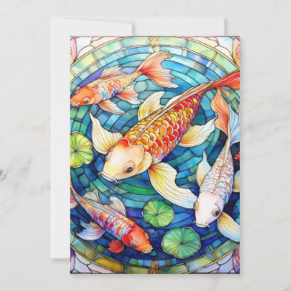 Invitación Pez Koi en Vidrio Teñido