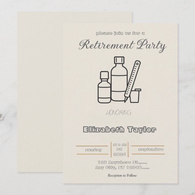 Invitación Pharmacist Retirement Party Invitation (Anverso / Reverso)