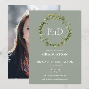 Invitación PhD Graduación de Foto de Sage Garland