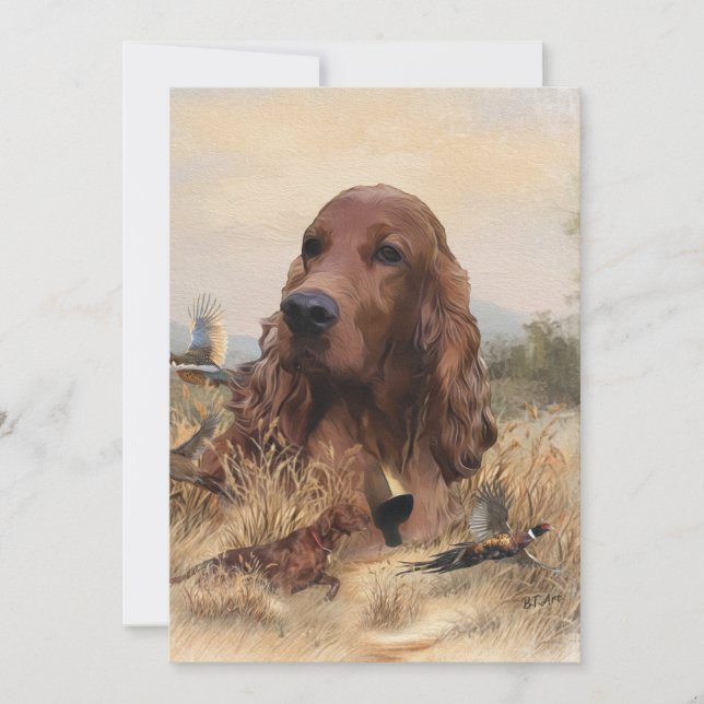 Invitación Pheasant de caza de colonos irlandeses, Art (Anverso)