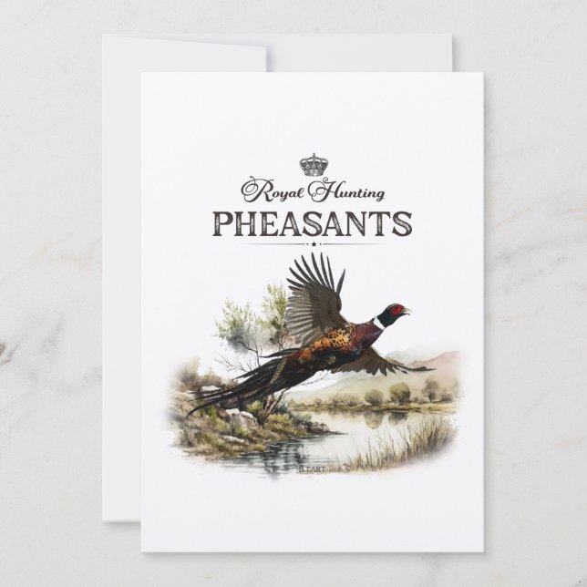 Invitación Pheasants, cacería real (Anverso)