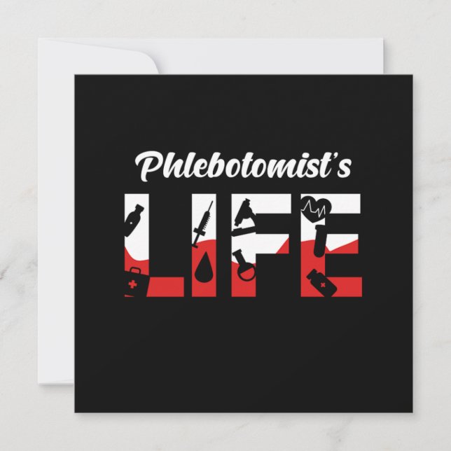 Invitación Phlebotomist Life Phlebotomy Syringe Blood Gift (Anverso)