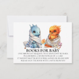 Invitación Phoenix Dragon Twins Baby Shower Book for Baby
