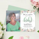 Invitación Photo 60th Birthday Party Pastel Floral<br><div class="desc">This surprise 60th birthday party invitation features space for a vertical photo and is accented with a soft pastel watercolor floral frame across the top and bottom. The design combines modern typography with trendy calligraphy,  creating a refined and stylish look—perfect for celebrating a special woman’s milestone birthday.</div>