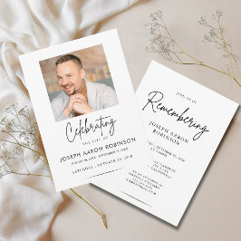 Invitación Photo Celebration of Life Funeral Memorial 