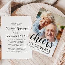 Photo Cheers Black Script 50th Anniversary Party