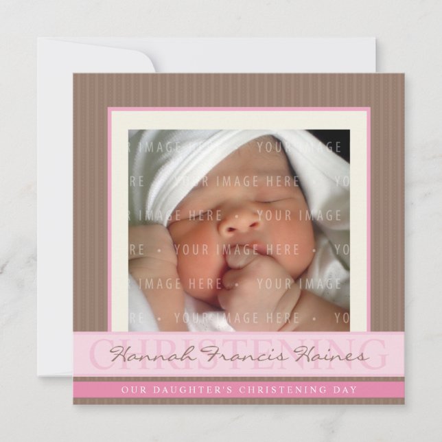 Invitación PHOTO CHRISTENING INVITES :: elegance 2SQ (Anverso)