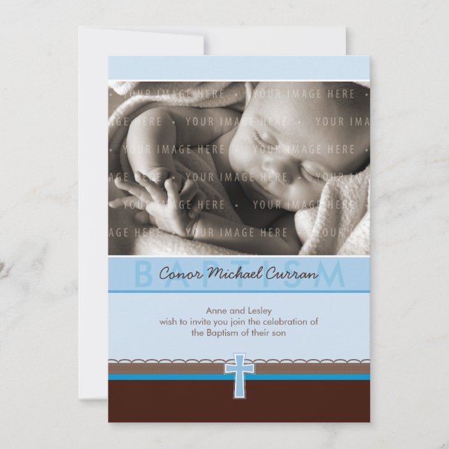 Invitación PHOTO CHRISTENING INVITES :: pure 5 P (Anverso)