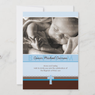 Invitación PHOTO CHRISTENING INVITES :: pure 5 P