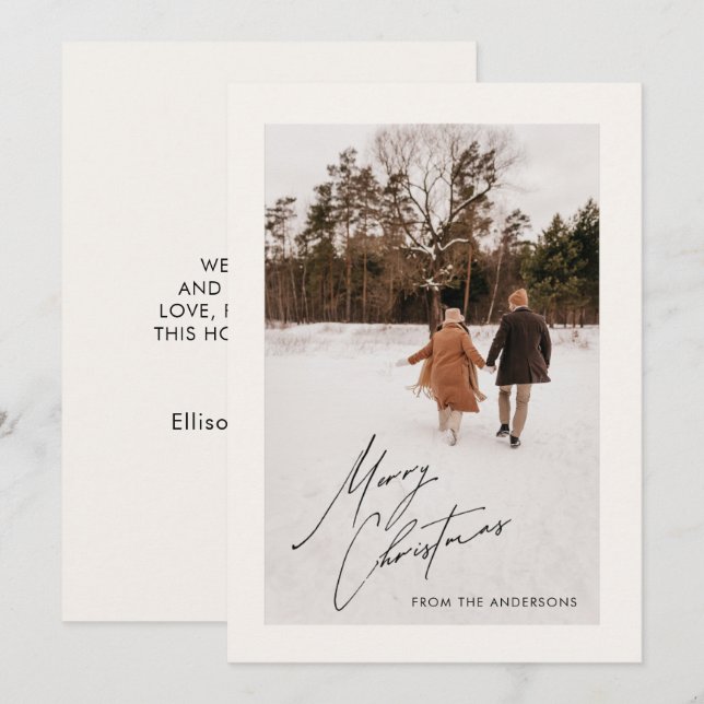 Invitación Photo Christmas Family Holiday Card (Anverso / Reverso)