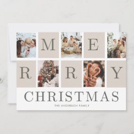 Invitación Photo Collage Christmas Family Holiday Card