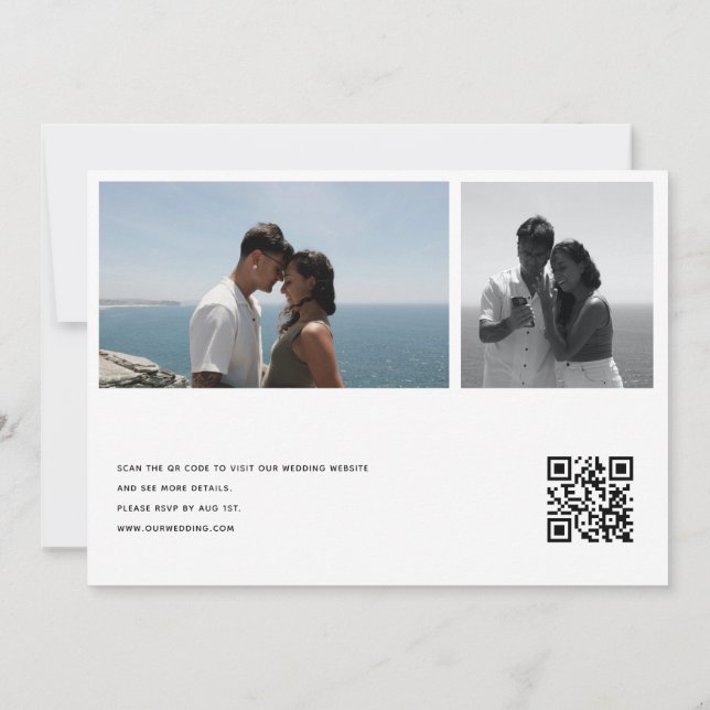 Invitación Photo Collage Wedding | Qr Code Invitations (Reverso)