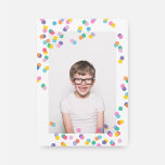 Invitación Photo Confetti Kids Birthday Party Invitation<br><div class="desc">Our 'Confetti' invitation features a fun and colorful polka dots and one photo. Add your party information on the back. To see other matching items for your birthday party ,  check out our 'Confetti' collection.</div>