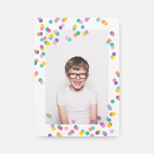 Invitación Photo Confetti Kids Birthday Party Invitation