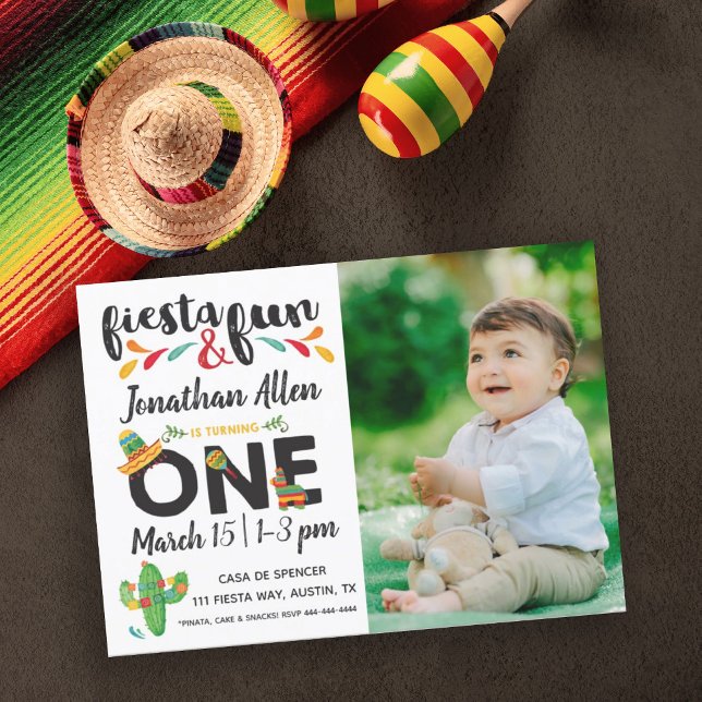 Invitación Photo Fiesta First Birthday Invitation (Subido por el creador)