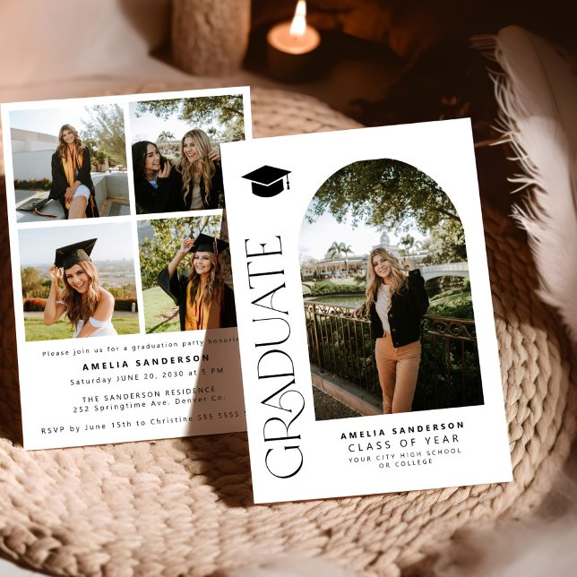 Invitación Photo graduation announcement and party invitation (Subido por el creador)