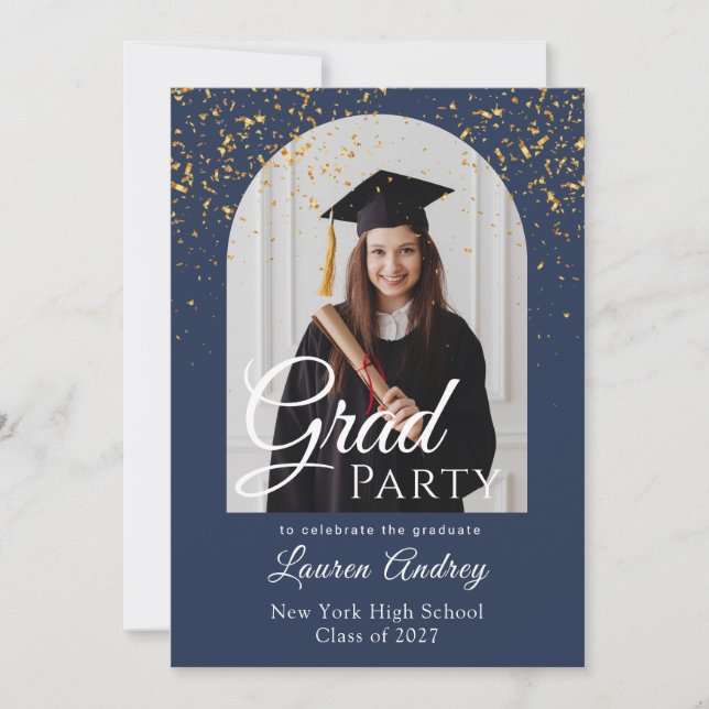 Invitación Photo Graduation Party Invitation (Anverso)