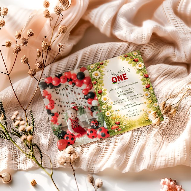 Invitación Photo Little Meadow Lady Turns One (Subido por el creador)