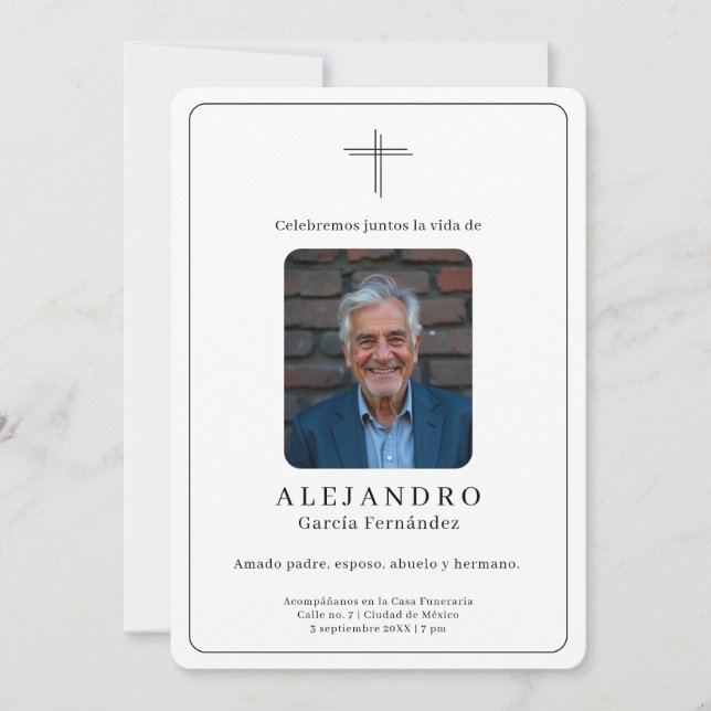 Invitación Photo Memorial Celebration of Life Invitation (Anverso)