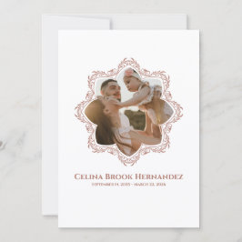 Invitación Photo Memorial Program — Rose Brown Frame