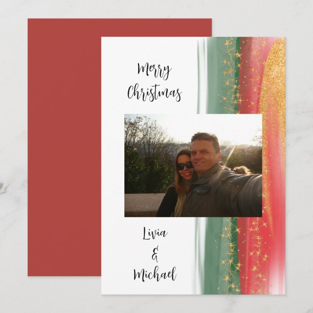 Invitación Photo Merry Christmas Card (Anverso / Reverso)