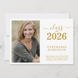 Invitación Photo Modern Gold Graduation 2026 Announcement