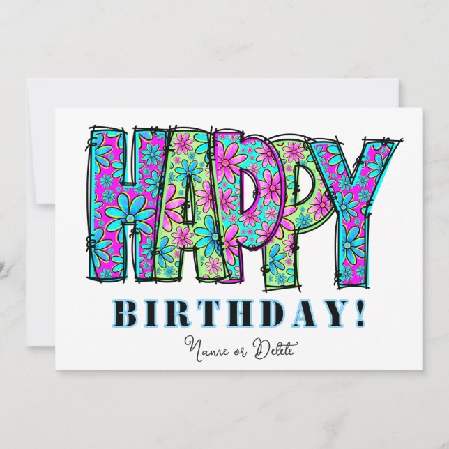 Invitación *PHOTO NAME Birthday Card Event Personalize (Anverso)