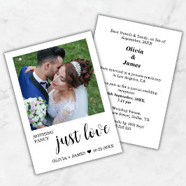 Invitación Photo Nothing Fancy Just Love Wedding Reception  