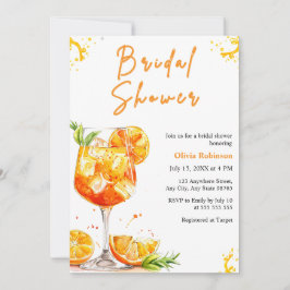 Invitación Photo Orange Cocktail Aperol Spritz Bridal Shower 