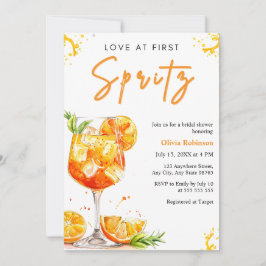 Invitación Photo Orange Love at First Spritz Bridal Shower