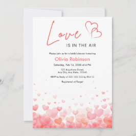 Invitación Photo Pink & Red Love is in the Air Bridal Shower 