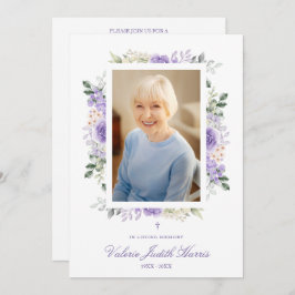 Invitación Photo Remembrance Service Dear Ones Purple Shades