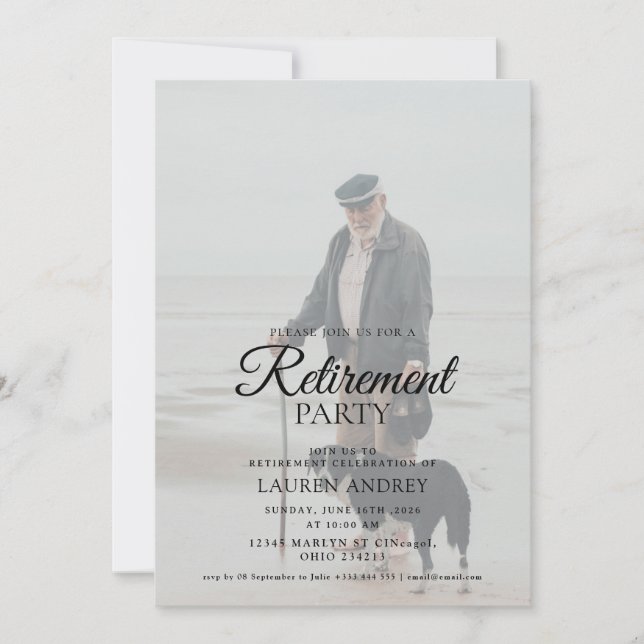 Invitación Photo Retirement Celebration Invitation (Anverso)
