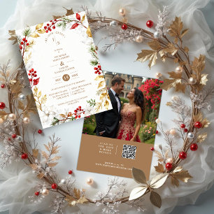 Invitación Photo Romantic Winter Nature Frame Wedding
