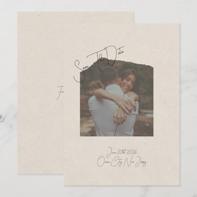 Invitación Photo Save The Date  (Anverso / Reverso)