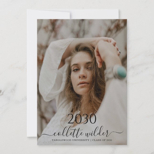 Invitación Photo Script Graduation Party Invitation (Anverso)