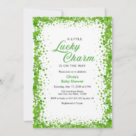 Invitación Photo Shamrock A Little Lucky Charm Baby Shower 