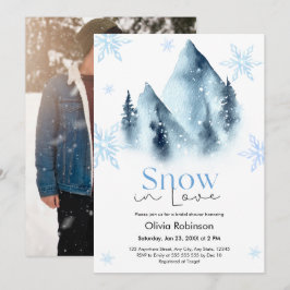 Invitación Photo Snow in Love Winter Snowflakes Bridal Shower