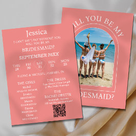 Invitación Photo Will You Be My Bridesmaid Proposal Card