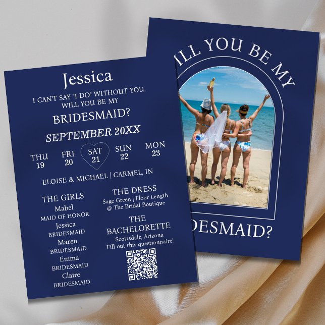 Invitación Photo Will You Be My Bridesmaid Proposal Card (Pop the question to your bridal party with this Photo Will You Be My Bridesmaid Proposal Card! )