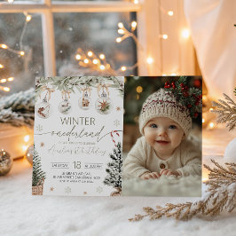 Invitación Photo Winter Onederland Invitation