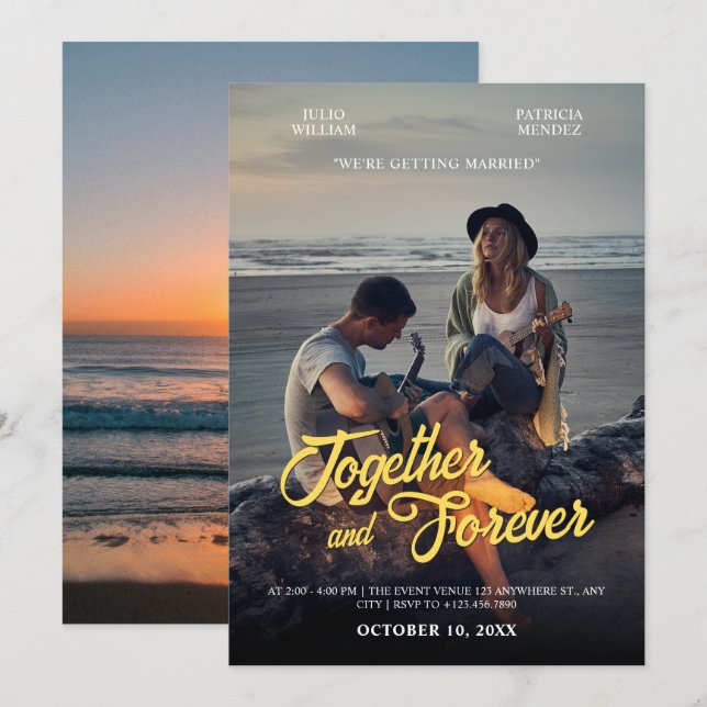 Invitación Photogenic wedding  (Anverso / Reverso)