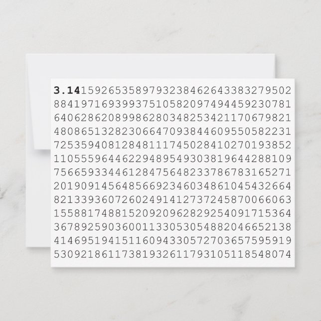Invitación Pi Celebró El Día 3.14 Pi (Anverso)