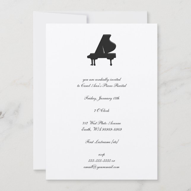 Invitación Piano (Anverso)