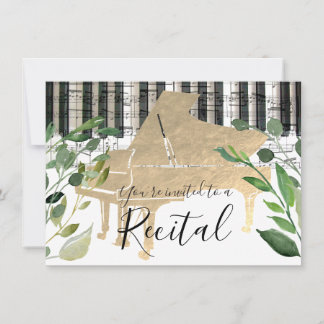 Invitación piano de color de agua elegante