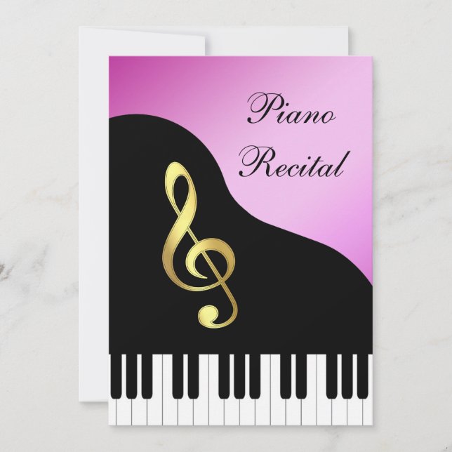 Invitación Piano elegante (Anverso)